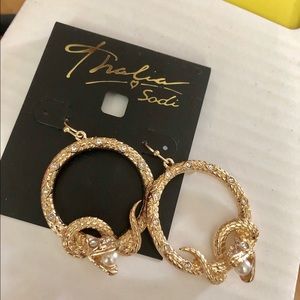 Thalia Sodi goldtone snake earrings